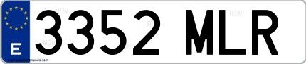 Ejemplo de matrícula española 3352 MLR