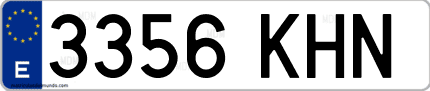 Ejemplo de matrícula de coche ordinaria 3356 KHN