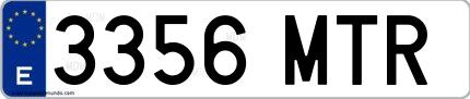 Ejemplo de matrícula española 3356 MTR