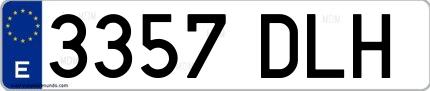 Ejemplo de matrícula española 3357 DLH