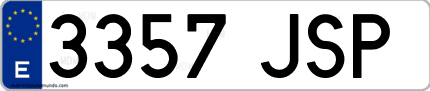 Ejemplo de matrícula de coche ordinaria 3357 JSP