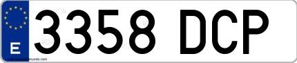 Ejemplo de matrícula española 3358 DCP