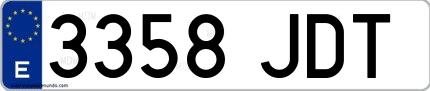 Ejemplo de matrícula española 3358 JDT