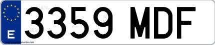 Ejemplo de matrícula española 3359 MDF