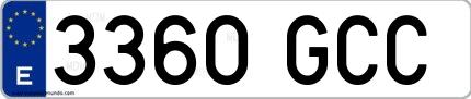 Ejemplo de matrícula española 3360 GCC