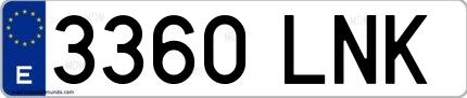 Ejemplo de matrícula española 3360 LNK