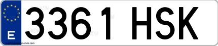 Ejemplo de matrícula española 3361 HSK