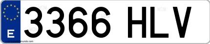 Ejemplo de matrícula española 3366 HLV