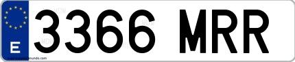 Ejemplo de matrícula española 3366 MRR