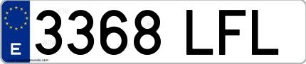 Ejemplo de matrícula española 3368 LFL