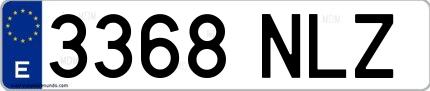 Ejemplo de matrícula española 3368 NLZ