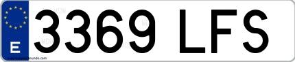 Ejemplo de matrícula española 3369 LFS