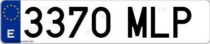 Ejemplo de matrícula española 3370 MLP