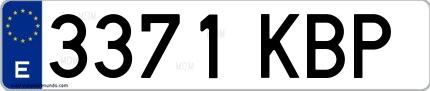 Ejemplo de matrícula española 3371 KBP