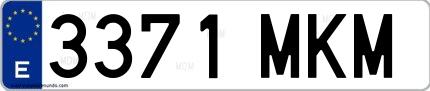 Ejemplo de matrícula española 3371 MKM