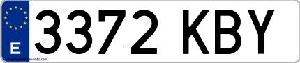 Ejemplo de matrícula española 3372 KBY