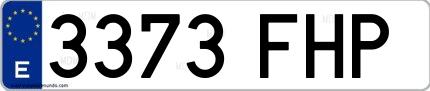 Ejemplo de matrícula española 3373 FHP