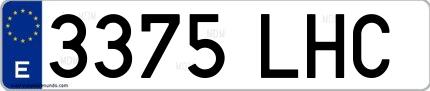 Ejemplo de matrícula española 3375 LHC