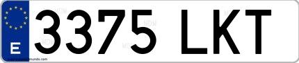 Ejemplo de matrícula española 3375 LKT