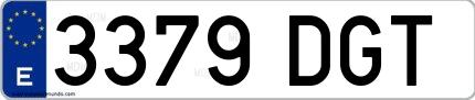 Ejemplo de matrícula española 3379 DGT