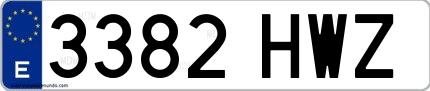 Ejemplo de matrícula española 3382 HWZ