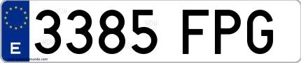 Ejemplo de matrícula española 3385 FPG
