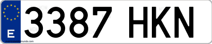 Ejemplo de matrícula de coche ordinaria 3387 HKN
