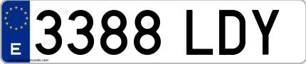 Ejemplo de matrícula española 3388 LDY