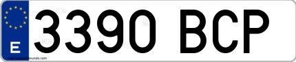 Ejemplo de matrícula española 3390 BCP