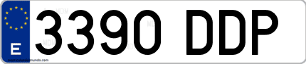 Ejemplo de matrícula de coche ordinaria 3390 DDP