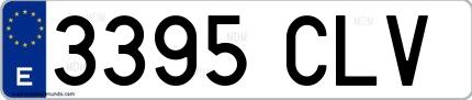 Ejemplo de matrícula española 3395 CLV
