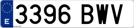 Ejemplo de matrícula española 3396 BWV
