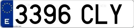 Ejemplo de matrícula española 3396 CLY