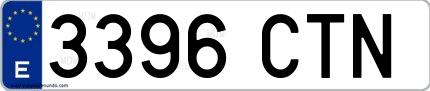 Ejemplo de matrícula española 3396 CTN