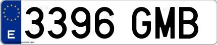 Ejemplo de matrícula española 3396 GMB