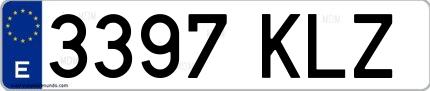 Ejemplo de matrícula española 3397 KLZ