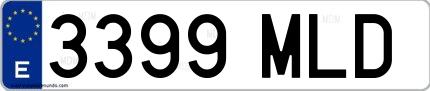 Ejemplo de matrícula española 3399 MLD