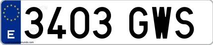 Ejemplo de matrícula española 3403 GWS