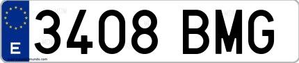 Ejemplo de matrícula española 3408 BMG