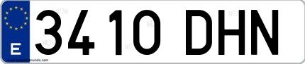 Ejemplo de matrícula española 3410 DHN