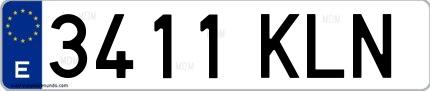 Ejemplo de matrícula española 3411 KLN