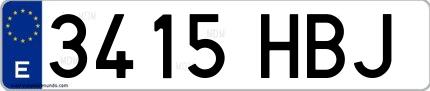Ejemplo de matrícula española 3415 HBJ