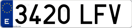Ejemplo de matrícula de coche ordinaria 3420 LFV