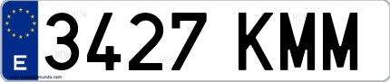 Ejemplo de matrícula española 3427 KMM