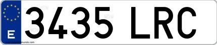 Ejemplo de matrícula española 3435 LRC