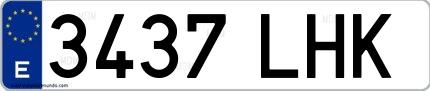 Ejemplo de matrícula española 3437 LHK