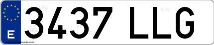 Ejemplo de matrícula española 3437 LLG