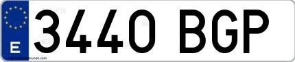 Ejemplo de matrícula española 3440 BGP