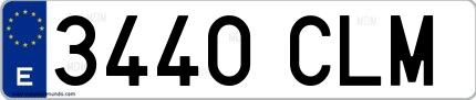 Ejemplo de matrícula española 3440 CLM