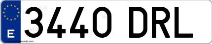 Ejemplo de matrícula española 3440 DRL